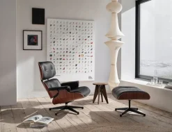 Vitra Eames Lounge Chair & Ottoman, ny storlek, palisander - svart