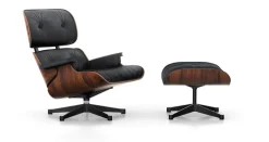 Vitra Eames Lounge Ottoman, santos palisander - svart läder