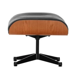 Vitra Eames Lounge Ottoman, American cherry - svart läder