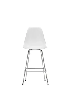 Vitra Eames, Plastic Stool, medium, bomullsvit RE - krom