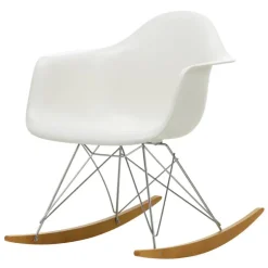 Vitra Eames RAR gungstol, cotton white RE - krom - lönn