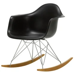 Vitra Eames RAR gungstol, deep black RE - krom - lönn