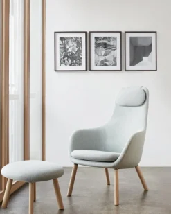 Vitra HAL loungefåtölj m/ lös kudde, Dumet 06 pebble melange - ek