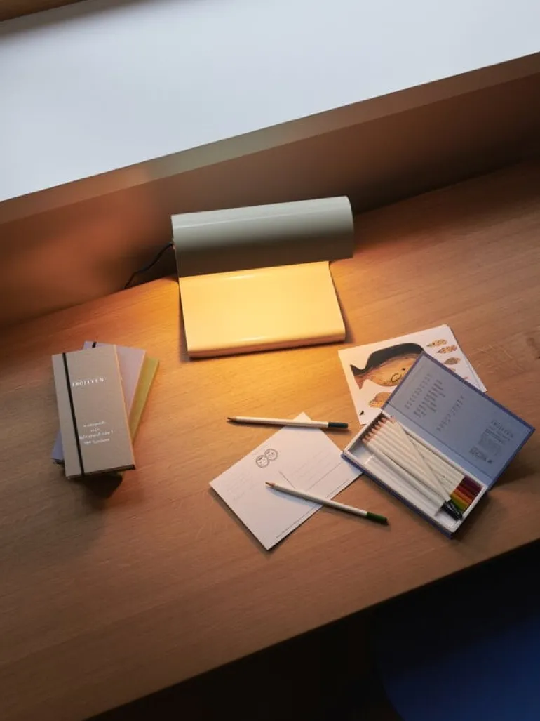 Vitra Lampe de Bureau bordslampa, Prouvé Blanc Colombe