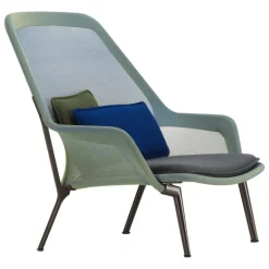 Vitra Slow Chair, blå/grön - choklad