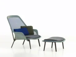 Vitra Slow Chair, blå/grön - choklad