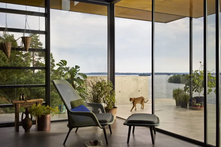 Vitra Slow Chair, blå/grön - choklad