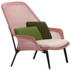 Vitra Slow Chair, röd/grädde - choklad