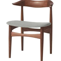 Warm Nordic Cow Horn stol, oljad valnöt - ljusgrå