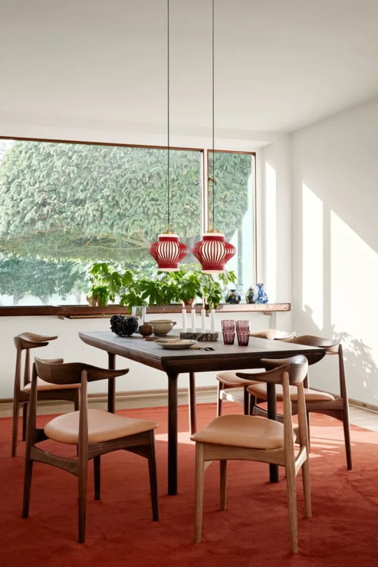 Warm Nordic Cow Horn stol, oljad ek - läder