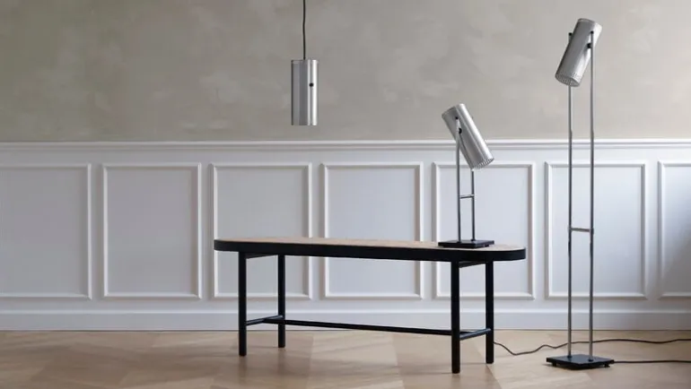 Warm Nordic Trombone golvlampa, aluminium