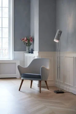 Warm Nordic Trombone golvlampa, aluminium