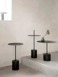 Wendelbo Calibre sidobord, hög, svart - Nero Marquina-marmor