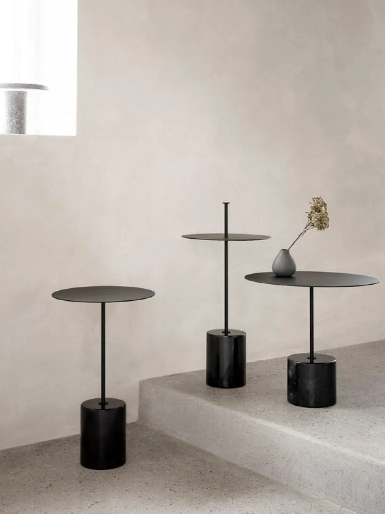 Wendelbo Calibre sidobord, hög, svart - Nero Marquina-marmor