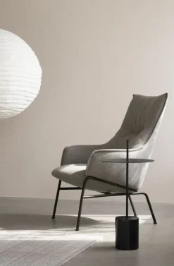 Wendelbo Calibre sidobord med handtag, hög, svart - Nero Marquina-marmor