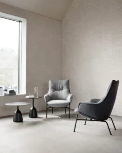 Wendelbo Coin sidobord, låg, svart - svart laminat