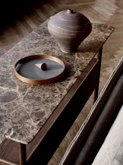 Wendelbo Collect konsolsidobord, låg, mörkbrun - Emperador-marmor