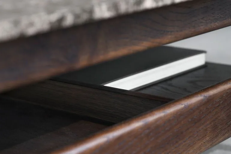 Wendelbo Collect soffbord, litet kvadratiskt, mörkbrun - Emperador-marmor