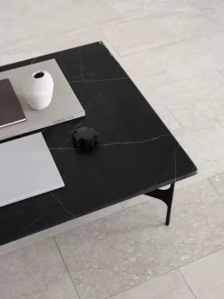 Wendelbo Floema fyrkantigt soffbord, svart - svart marmor