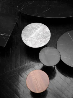 Wendelbo Floema ovalt soffbord, svart - svart marmor