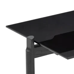 Wendelbo Notch soffbord, rektangulärt, M, svart glas - svartbetsad ek