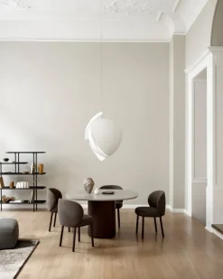 Wendelbo Ovata matbord, brun ek - Jura Grey kalksten