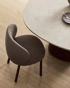 Wendelbo Ovata matbord, svart ek - Jura Grey kalksten