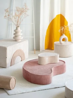 Wigiwama Pouffe set, pink mousse