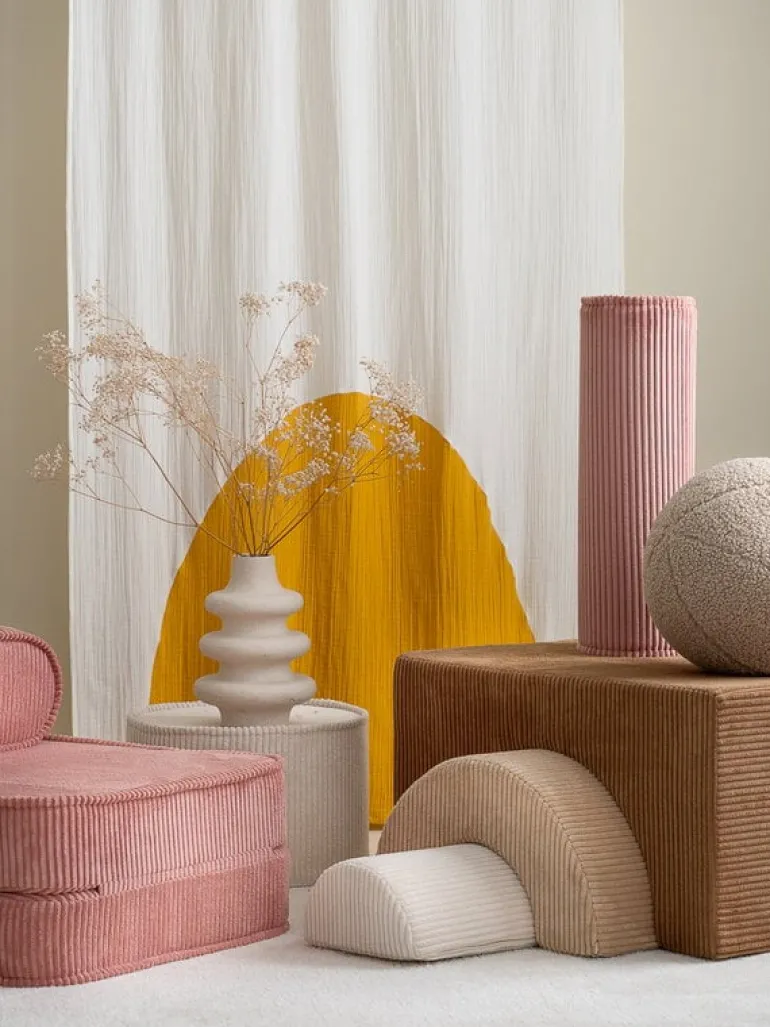 Wigiwama Pouffe set, pink mousse