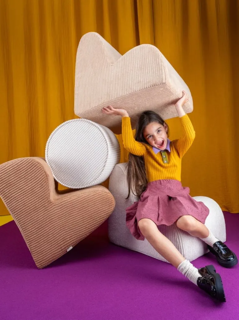 Wigiwama Pouffe set, pink mousse