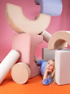 Wigiwama Pouffe set, pink mousse