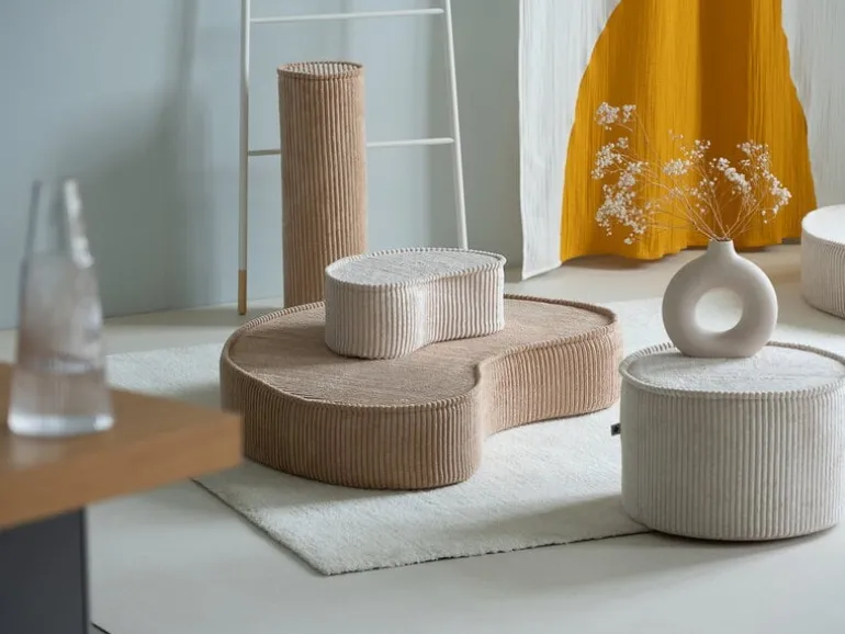 Wigiwama Pouffe set, pink mousse