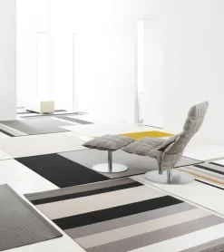 Woodnotes K fotpall, smal, basplatta, sten/svart