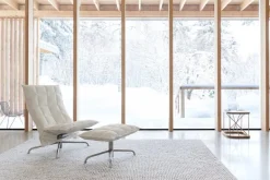 Woodnotes K fotpall, smal, stjärnbotten, sten/vit