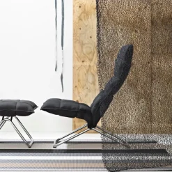 Woodnotes K ottoman, smal, tubulär, svart