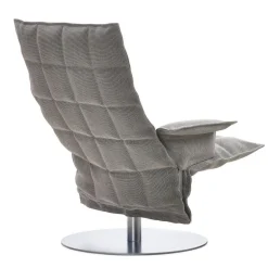 Woodnotes K stol med armstöd, basplatta med snurrfunktion, sten/svart