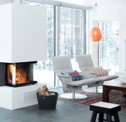 Woodnotes K stol med armstöd, basplatta med snurrfunktion, sten/vit