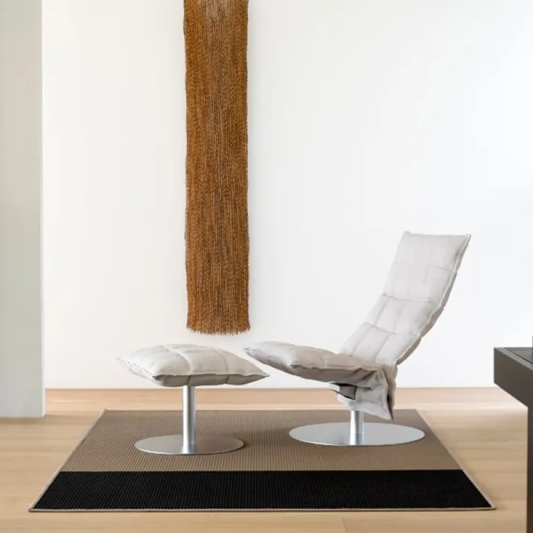 Woodnotes K stol, smal, basplatta med snurrfunktion, sten/vit