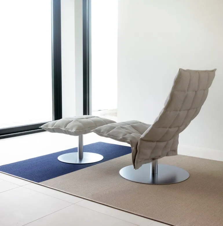 Woodnotes K stol, smal, basplatta med snurrfunktion, sten/vit