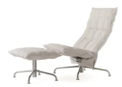 Woodnotes K-stol, smal, svängbar stjärnbas, sten/vit