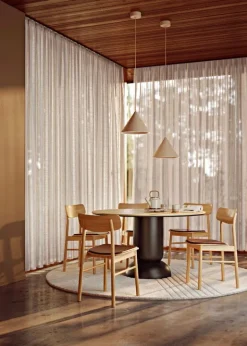 Woud Annular pendellampa, stor, beige