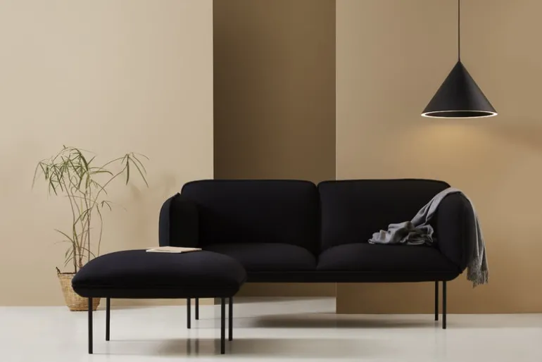 Woud Annular pendellampa, stor, svart