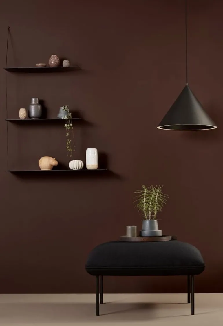 Woud Annular pendellampa, stor, svart