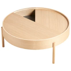 Woud Arc soffbord 89 cm, vitpigmenterad ek