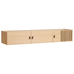 Woud Array sideboard 150 cm, väggmonterad, vitlackad ek