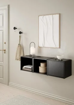 Woud Bricks hyllsystem A, svartmålad ek