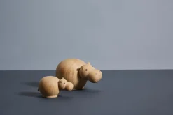 Woud Hibo flodhästfigur, liten, ek