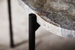 Woud La Terra sidobord, L, grå melange travertin - svart