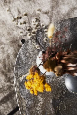 Woud La Terra sidobord, S, grå melange travertin - svart