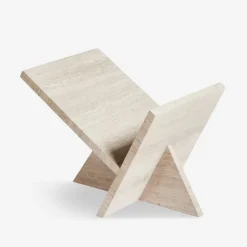 Woud Mountain tidningsställ, grå travertin